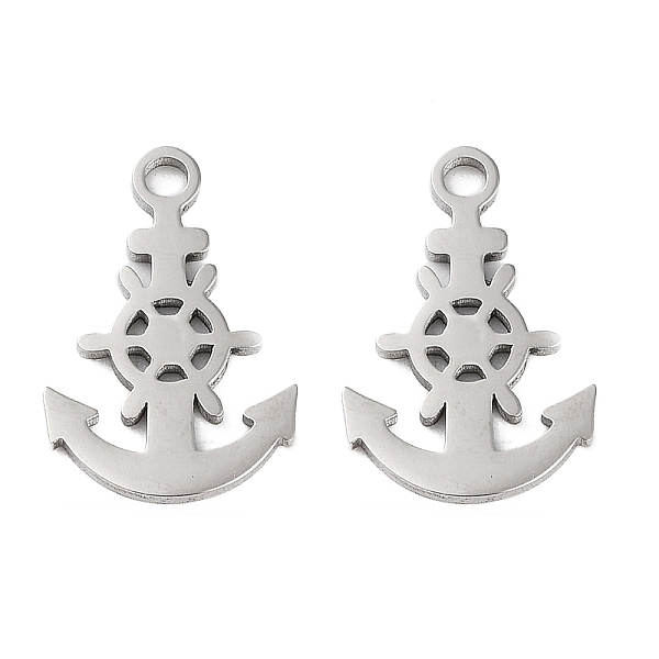 

PandaHall 316 Surgical Stainless Steel Charms, Laser Cut, Anchor & Helm Charm, Stainless Steel Color, 15x10x1mm, Hole: 1.5mm 316 Surgical...