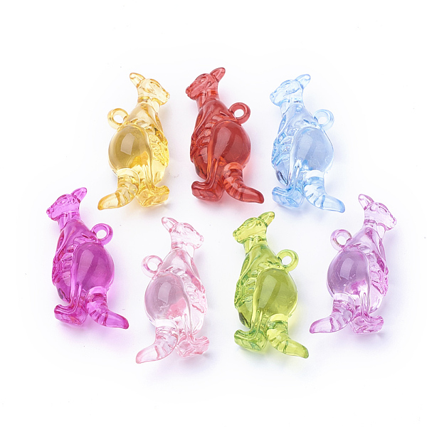 

PandaHall Transparent Acrylic Pendants, Kangaroo, Mixed Color, 45x21x17mm, Hole: 3mm, about 80pcs/500g Acrylic Other Animal Multicolor