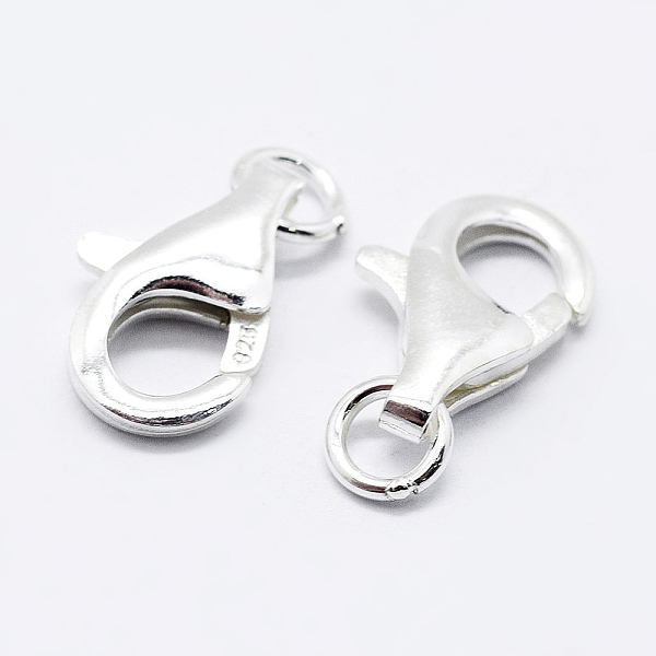 

PandaHall 925 Sterling Silver Lobster Claw Clasps, with 925 Stamp, Silver, 11.5mm, Hole: 1mm Sterling Silver