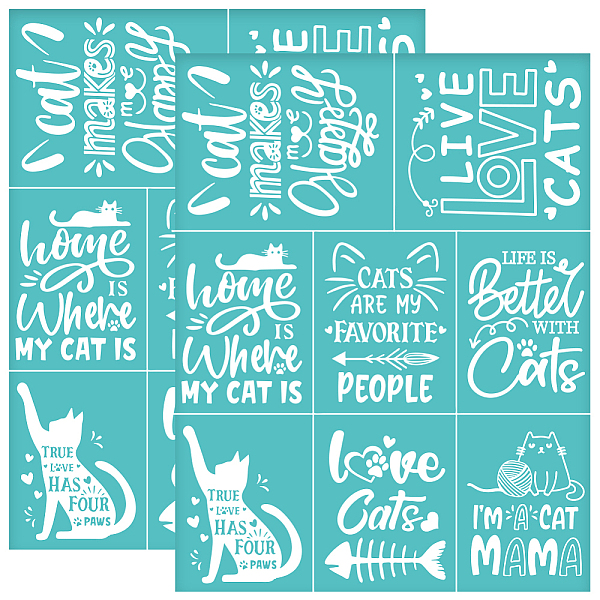 

PandaHall Self-Adhesive Silk Screen Printing Stencil, for Painting on Wood, DIY Decoration T-Shirt Fabric, Turquoise, Word, 280x220mm...