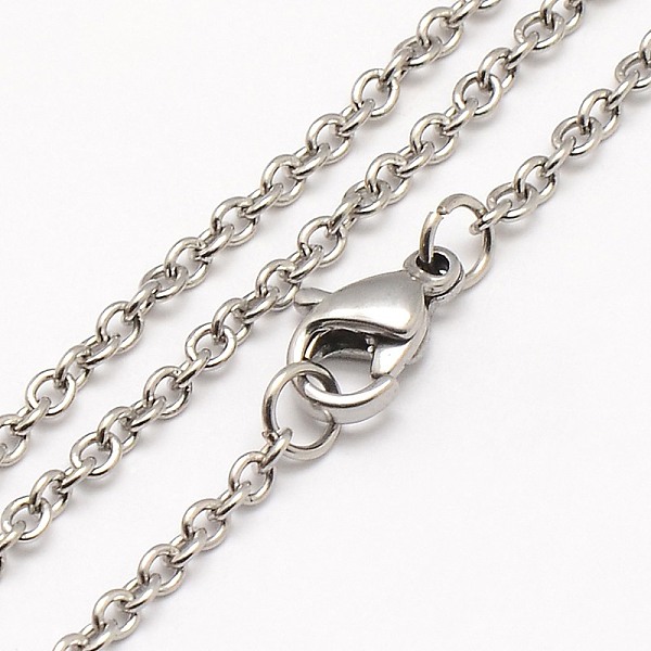 

PandaHall Trendy Unisex 304 Stainless Steel Cable Chain Necklaces, with Lobster Clasps, Stainless Steel Color, 17.7 inch(44.9cm), 2x0.5mm...