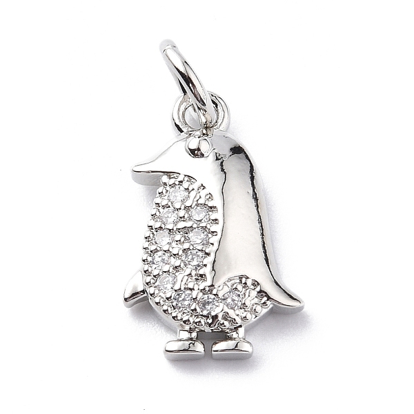 

PandaHall Brass Micro Pave Cubic Zirconia Charms, with Jump Ring, Penguin Charms, Platinum, 14.5x9.5x2.5mm, Hole: 3mm Brass+Cubic Zirconia..., Clear