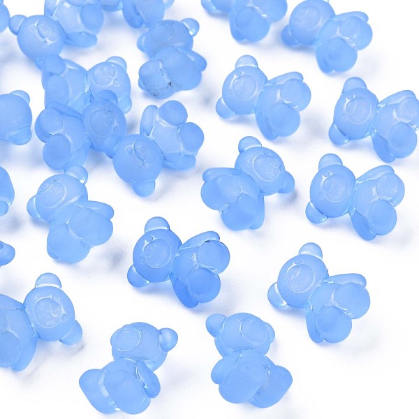 

PandaHall Transparent Acrylic Beads, Frosted, Bear, Cornflower Blue, 18.5x15.5x11mm, Hole: 2.5mm, about 330pcs/500g Acrylic Bear