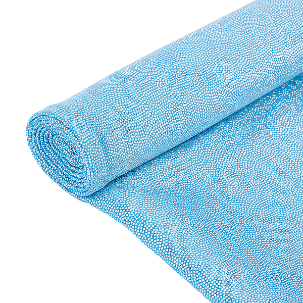 

PandaHall Laser Polyester Bronzing Fabric, for DIY Crafting and Clothing, Sky Blue, 150x0.03cm Polyester