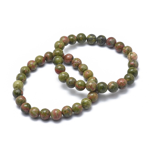 Natürliche Unakite Bead Stretch Armbändern