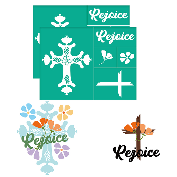 

PandaHall Self-Adhesive Silk Screen Printing Stencils, for Painting on Wood, DIY Decoration T-Shirt Fabric, Turquoise, Cross, 220x280mm..., Green
