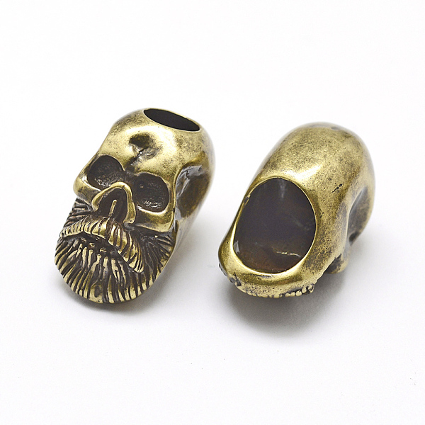 

PandaHall Brass Beads, Skull, Large Hole Beads, Lead Free & Nickel Free & Cadmium Free, Antique Bronze, 20x12x17mm, Hole: 6mm Brass Skull