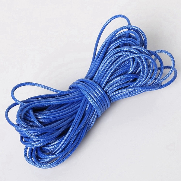 

PandaHall Waxed Polyester Cord, Round, Cornflower Blue, 1.5mm, 10m/bundle Waxed Polyester Cord Round