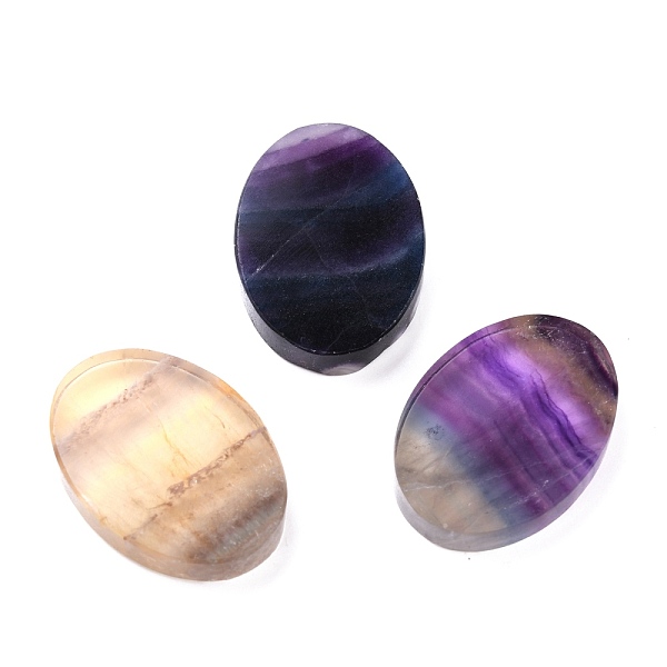

PandaHall Natural Fluorite Oval Palm Stone, Reiki Healing Pocket Stone for Anxiety Stress Relief Therapy, 34x24x5.5~6mm Fluorite Oval