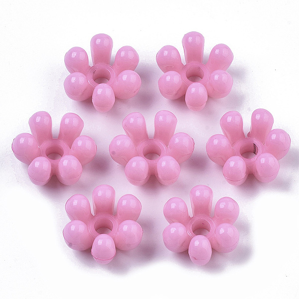 

PandaHall Opaque AS Plastic Bead Caps, 6-Petal, Flower, Pearl Pink, 22.5x20.5x12.5mm, Hole: 4.5mm, about 210pcs/500g Plastic Pink