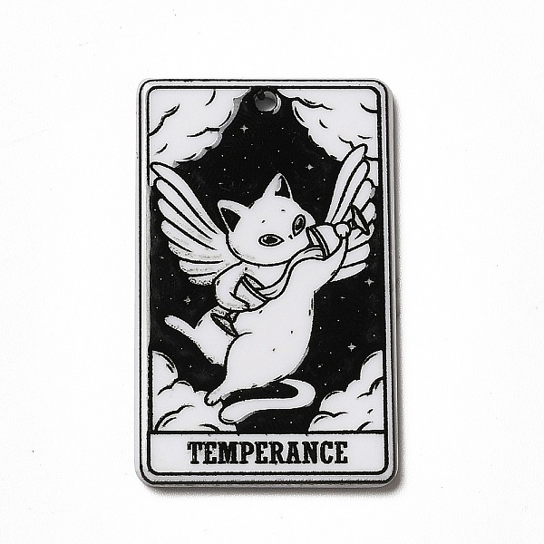 

PandaHall Tarot Theme Printed Acrylic Pendants, Rectangle with Cat Pattern Charms, Temperance XIV, 39x24x2.5mm, Hole: 1.8mm Acrylic Tarot..., Black