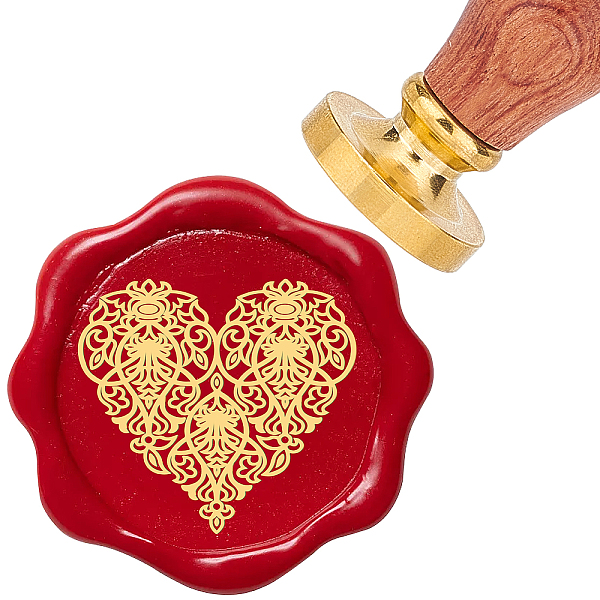 

PandaHall CRASPIRE Heart Wax Seal Stamp 25mm Removable Brass Head Vintage Love Heart Sealing Wax Stamp with Wooden Handle for Wedding...