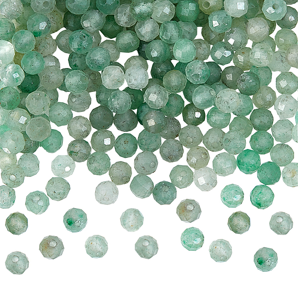 

PandaHall About 240-378 Natural Green Aventurine Beads Strands, 3mm Faceted Round Stone Beads Loose Gemstone Beads Spacer Beads for DIY...