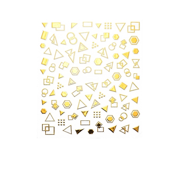 

PandaHall Hot Stamping 3D Watermark Slider Gel Nail Art Decals, Geometry Arrow Bowknot Self Adhesive Nail Transfers, for Nail Tips..., Gold