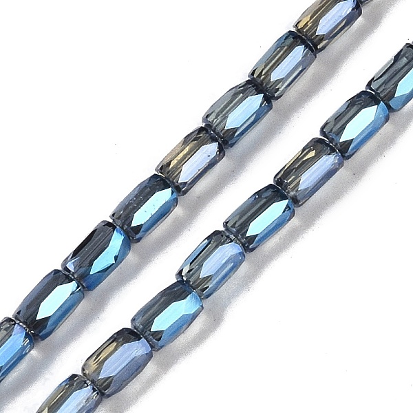 

PandaHall Electroplate Glass Beads Strands, Full Rainbow Plated, Faceted, Column, Midnight Blue, 6.5x4mm, Hole: 0.8mm, about 80pcs/strand...