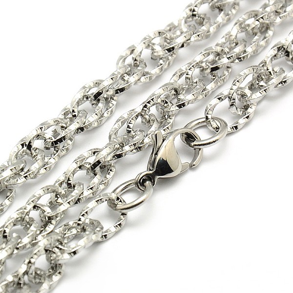 

PandaHall Fashionable 304 Stainless Steel Rope Chain Necklaces for Men, with Lobster Claw Clasps, Stainless Steel Color, 28 inch~30 inch...