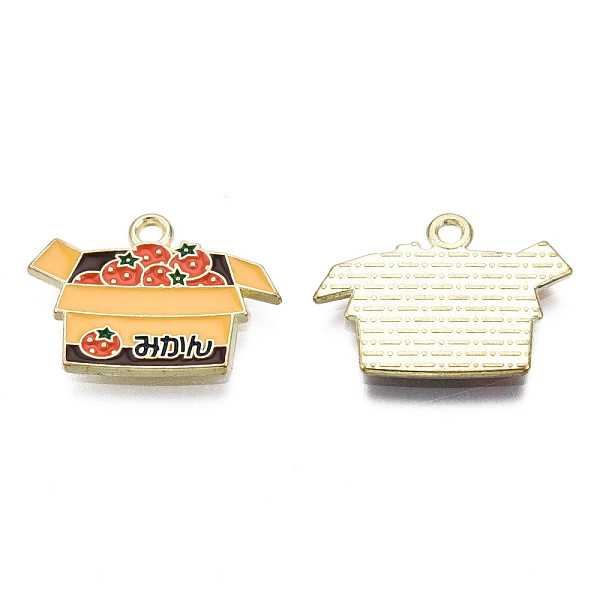 

PandaHall Alloy Enamel Pendants, Cadmium Free & Lead Free, Light Gold, A Box of Oranges, Coral, 15x20x1.5mm, Hole: 1.6mm Alloy+Enamel Fruit..., Red