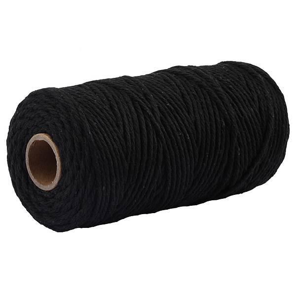 

PandaHall 100M 2-Ply Cotton Thread, Macrame Cord, Decorative String Threads, for DIY Crafts, Black, 3mm Cotton Black