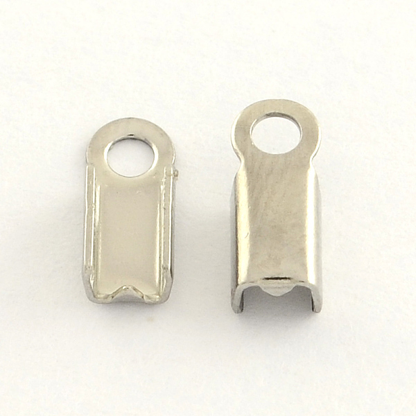 

PandaHall 304 Stainless Steel Folding Crimp Ends, Fold Over Crimp Cord Ends, Stainless Steel Color, 8x2.5x2mm, Hole: 1mm 304 Stainless Steel
