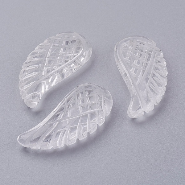 

PandaHall Natural Quartz Crystal Pendants, Rock Crystal Pendants, Wing, 34~35x16~18x6.5~7.5mm, Hole: 1mm Quartz Crystal Wing