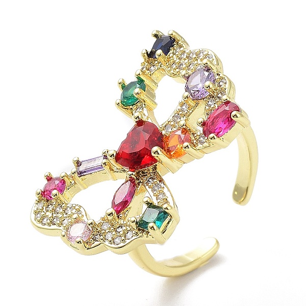 

PandaHall Brass Micro Pave Cubic Zirconia Rings, Long-Lasting Plated, Real 18K Gold Plated, Cadmium Free & Lead Free, Butterfly, Colorful...
