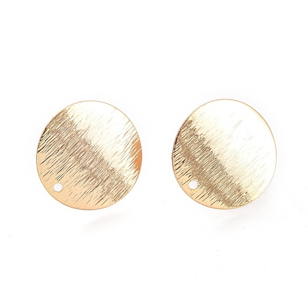 

PandaHall Brass Stud Earring Findings, with Ear Nuts, Earring Backs, Flat Round, Real 18K Gold Plated, 18.7x0.6mm, Hole: 1.4mm, Pin: 0.9mm...