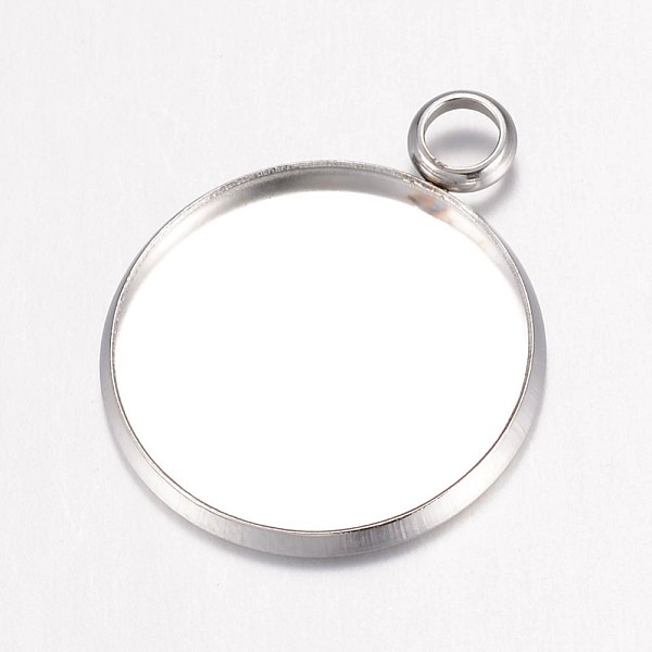 

PandaHall 304 Stainless Steel Pendant Cabochon Settings, Plain Edge Bezel Cups, Flat Round, Stainless Steel Color, Tray: 18mm, 24x20x1.8mm...