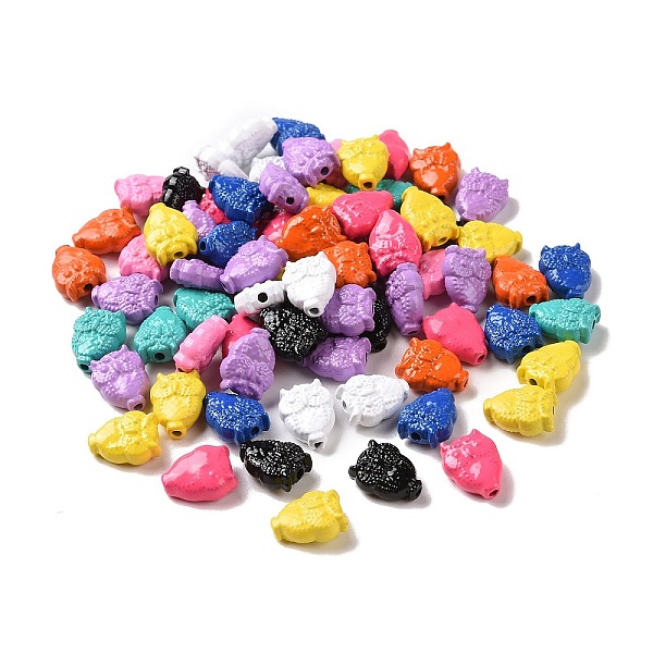 

PandaHall Spray Painted Alloy Beads, Owl, Mixed Color, 10x8x4.5mm, Hole: 1.4mm Alloy Owl Multicolor