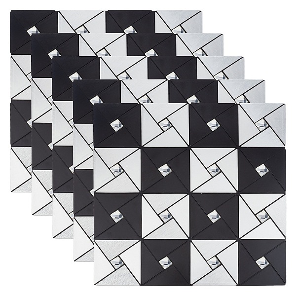 

PandaHall Square Aluminum Plastic Self-Adhesive Rhinestone Pattern Paper, Wall Stickers, for Shelf Liner Dresser Drawer Locker Kitchen..., Black