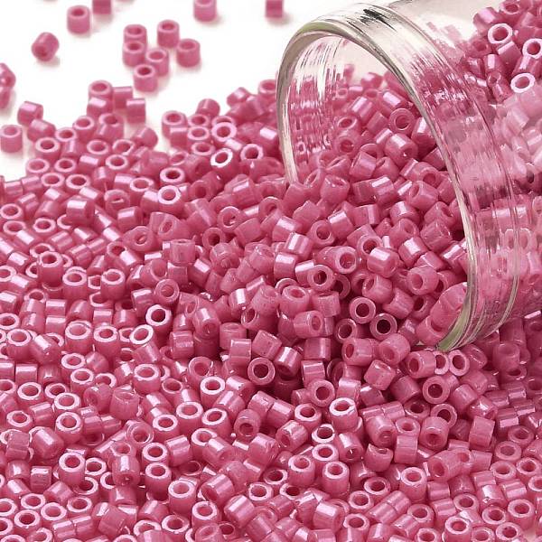 

PandaHall Cylinder Seed Beads, Opaque Colours Luster, Uniform Size, Pale Violet Red, 2x1.5mm, Hole: 0.8mm, about 888pcs/10g Glass