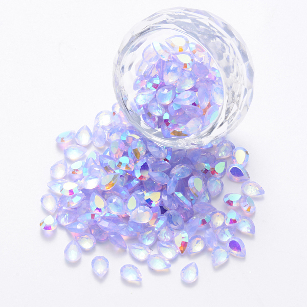 

PandaHall Transparent Resin Rhinestone Cabochons, Nail Art Decoration Accessories, AB Color Plated, Faceted Teardrop, Lilac, 7x5x2.5mm Resin..., Purple