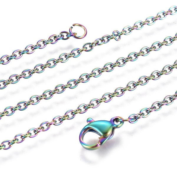 Ion Plating(IP) 304 Stainless Steel Cross Chain Necklaces