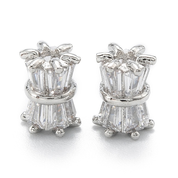 

PandaHall Brass Micro Pave Clear Cubic Zirconia Beads, with Enamel and Jump Ring, Long-Lasting Plated, Waist Drum, Real Platinum Plated...