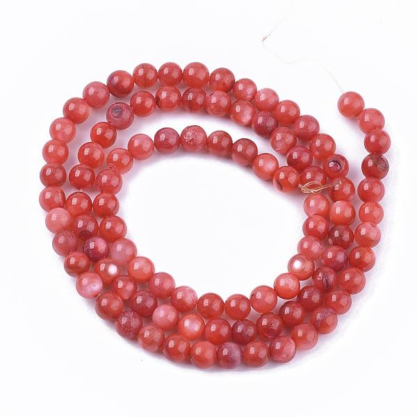 

PandaHall Freshwater Shell Beads Strands, Dyed, Round, Red, 4mm, Hole: 0.8mm, about 95pcs/strand, 14.96 inch(38cm) Freshwater Shell Round...