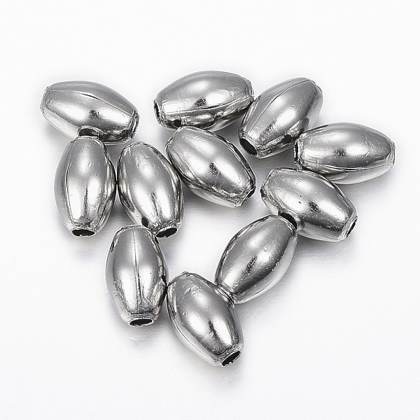 

PandaHall 304 Stainless Steel Beads, Rice, Stainless Steel Color, 9.5x6mm, Hole: 2mm 304 Stainless Steel Rice