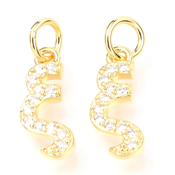 

PandaHall Brass Micro Pave Cubic Zirconia Charms, with Jump Rings, Greek Alphabet, Real 18k Gold Plated, Letter.X, 13.5x6x1.85mm, Jump Ring..., Clear