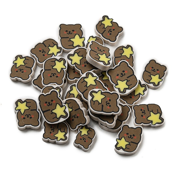 

PandaHall Handmade Polymer Clay Beads, No Hole, Bear, Coffee, 9x7x2mm, about 2941pcs/500g Polymer Clay Bear Brown