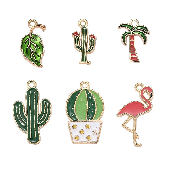 

PandaHall 60Pcs 6 Styles Alloy Enamel Pendants, Light Gold, Lead Free & Cadmium Free, Cactus & Coconut Tree & Flaming & Leaf Shape, Mixed..., Multicolor