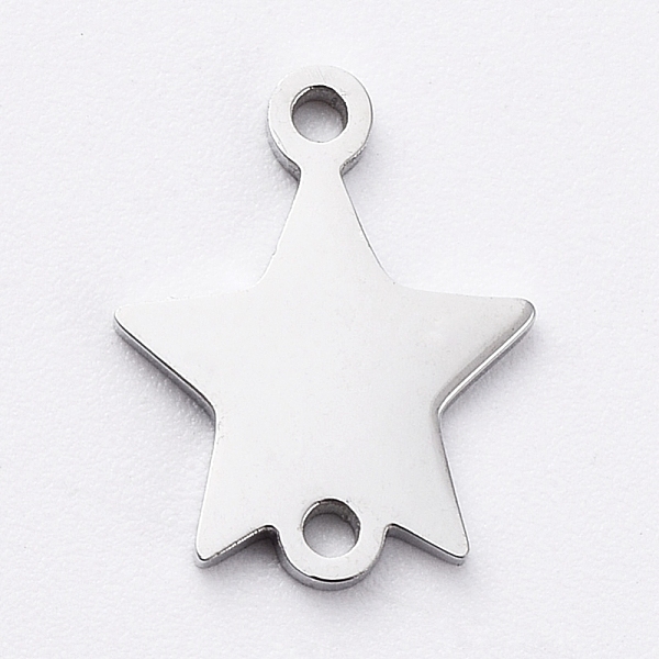 

PandaHall 304 Stainless Steel Links connectors for Jewelry Making, Manual Polishing, Star, Stainless Steel Color, 10x8.5x1mm, Hole: 0.8mm...