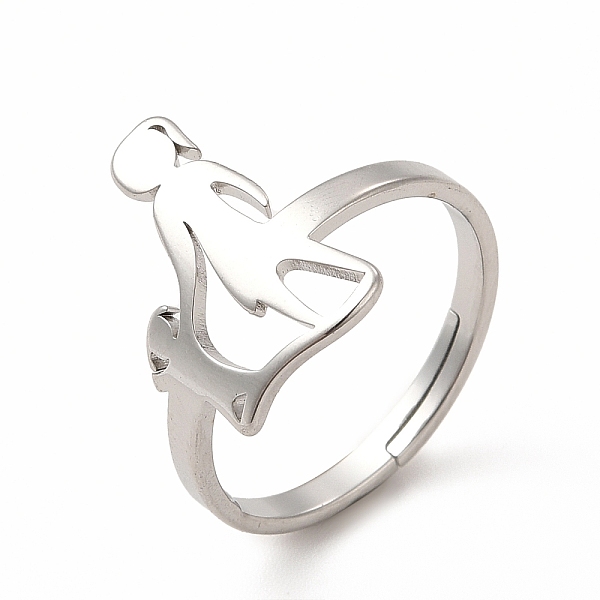 

PandaHall 304 Stainless Steel Mother and Daughter Adjustable Ring for Mother's Day, Stainless Steel Color, US Size 6(16.5mm) 304 Stainless...