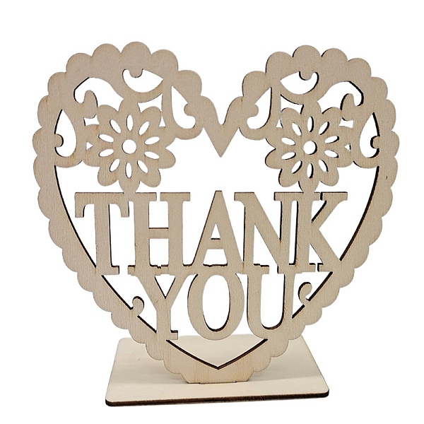 

PandaHall Density Board Display Decorations, Ornament Gift, Heart with Word THANK YOU, BurlyWood, 15x15x0.25cm, Setting: 9.7x5x0.25cm Wood..., Orange