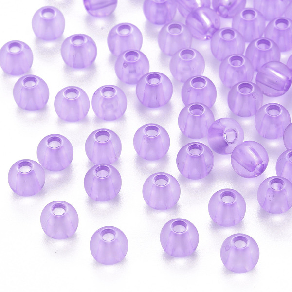 

PandaHall Transparent Acrylic Beads, Round, Lilac, 6x5mm, Hole: 1.8mm, about 4400pcs/500g Acrylic Round Purple