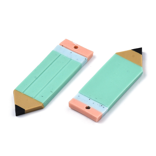 

PandaHall Handmade Polymer Clay Pendants, Pencil Shape, Turquoise, 35~37x11.5~12.5x2mm, Hole: 1.4mm Polymer Clay Others Green
