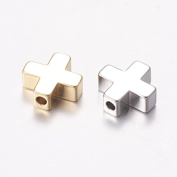 

PandaHall Brass Beads, Cross, Mixed Color, 8x8x3mm, Hole: 1.4mm Brass Cross