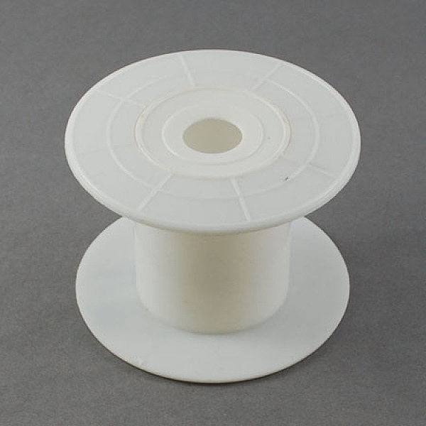 

PandaHall Plastic Spools, Wheel, White, 38x49.5mm, Hole: 14mm Plastic White