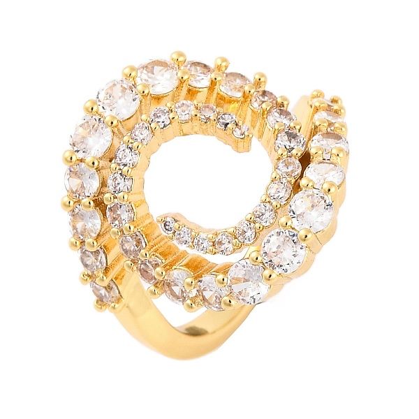 Brass Micro Pave Clear Cubic Zirconia Rings