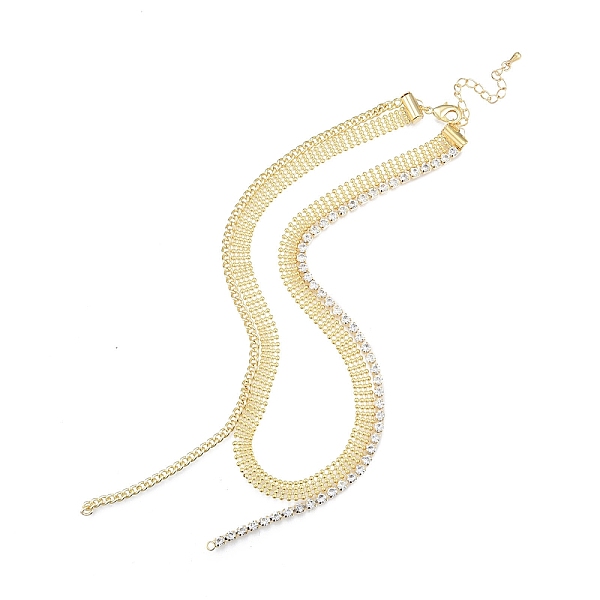 

PandaHall Brass Micro Pave Clear Cubic Zirconia Necklaces, Bead Chain Necklace, Nickel Free, Real 18K Gold Plated, 14-5/8 inch(37cm), Hole...