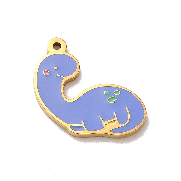 

PandaHall 304 Stainless Steel Pendants, with Enamel, Dinosaur Charm, Real 14K Gold Plated, 16x13x1.5mm, Hole: 1mm Stainless Steel+Enamel...