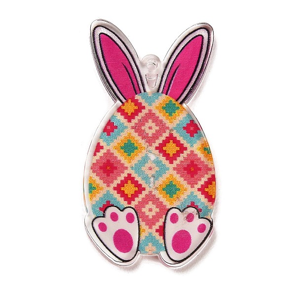 

PandaHall Easter Printed Transparent Acrylic Pendants, Rabbit & Egg, Colorful, 42x22x2.5mm, Hole: 1.6mm Acrylic Rabbit