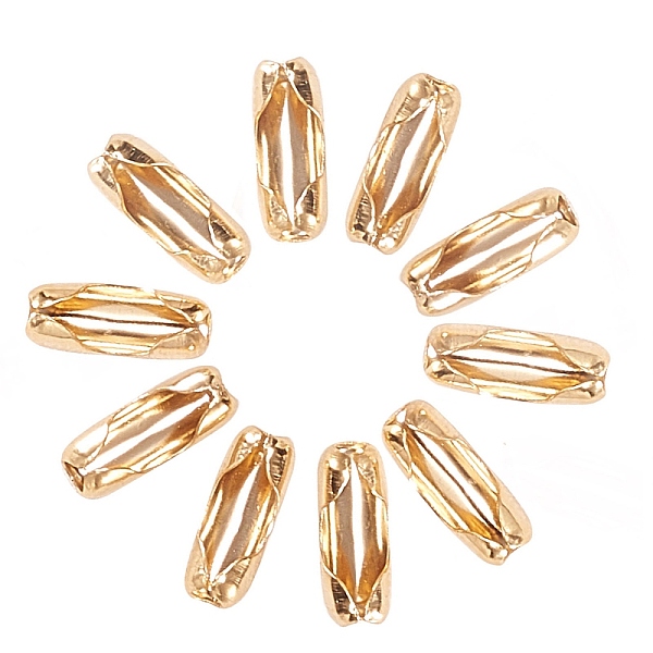 

PandaHall 100Pcs 304 Stainless Steel Ball Chain Connectors, Fit for 2.4mm Ball Chain, Golden, 9x3.5mm 304 Stainless Steel